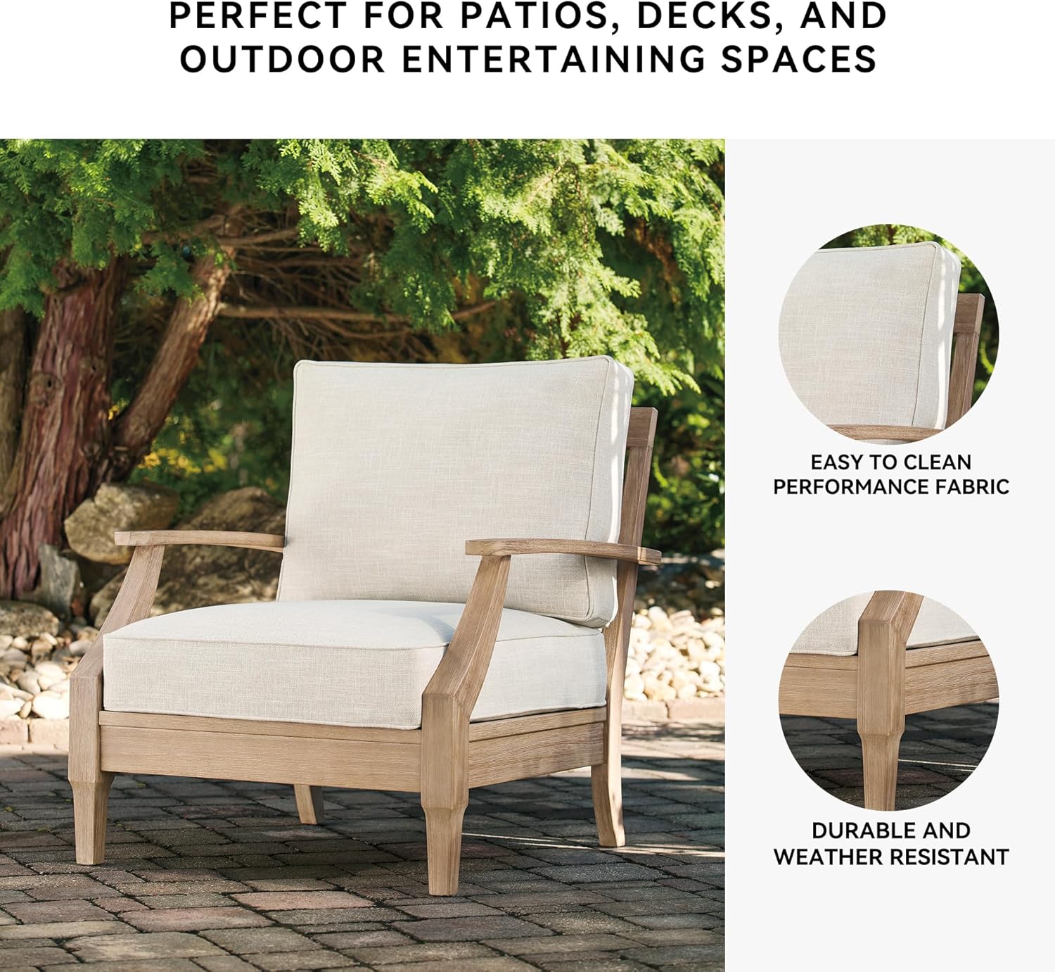 Coastal view outdoor terrace eucalyptus sofa