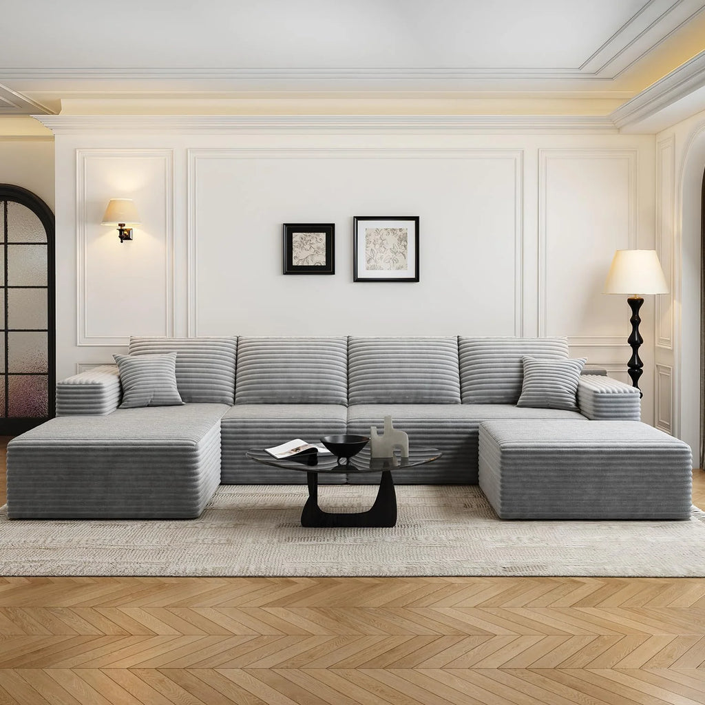 107.5 Cloud Modular Sectional Sofa Couch with L-Shape Chaise,Modern Minimalist Upholstered Couches