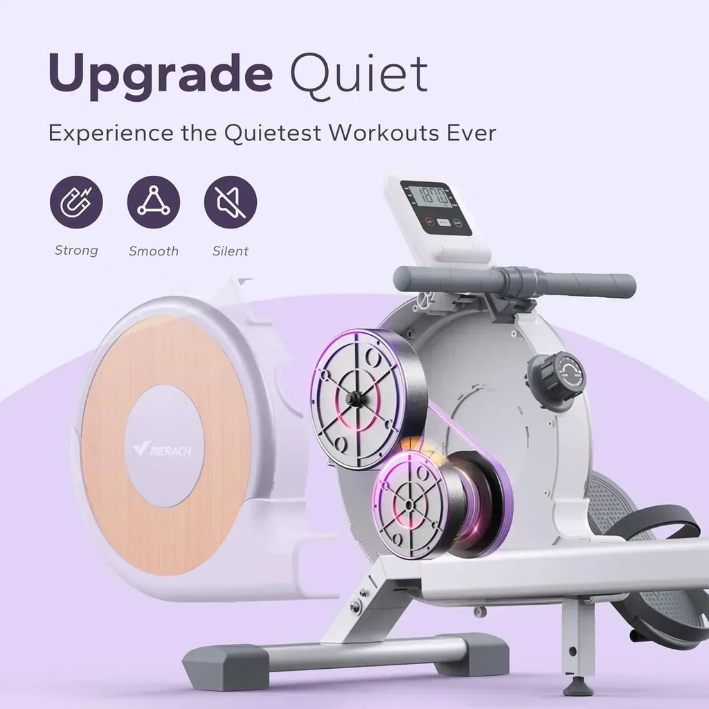Merachi household rowing machine silent resistance dual-slide design