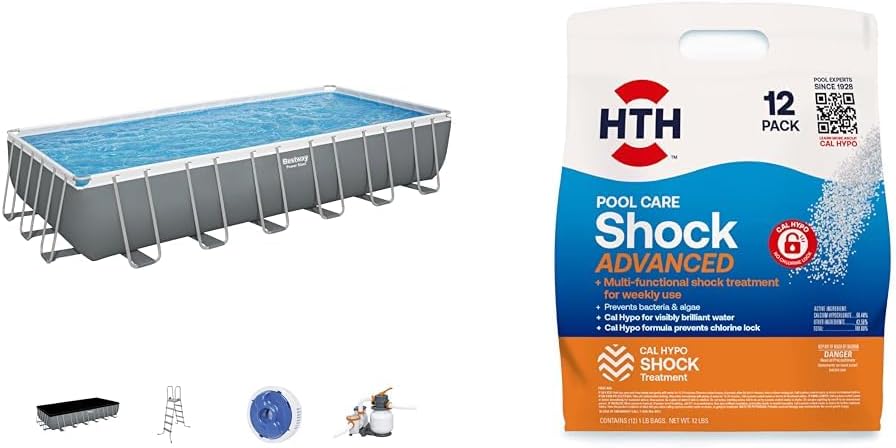 Power Steel 14' x 8'2 x 39.5 Oval Above Ground Pool Set | Includes 530gal Filter Pump, Ladder, ChemConnect Dispener