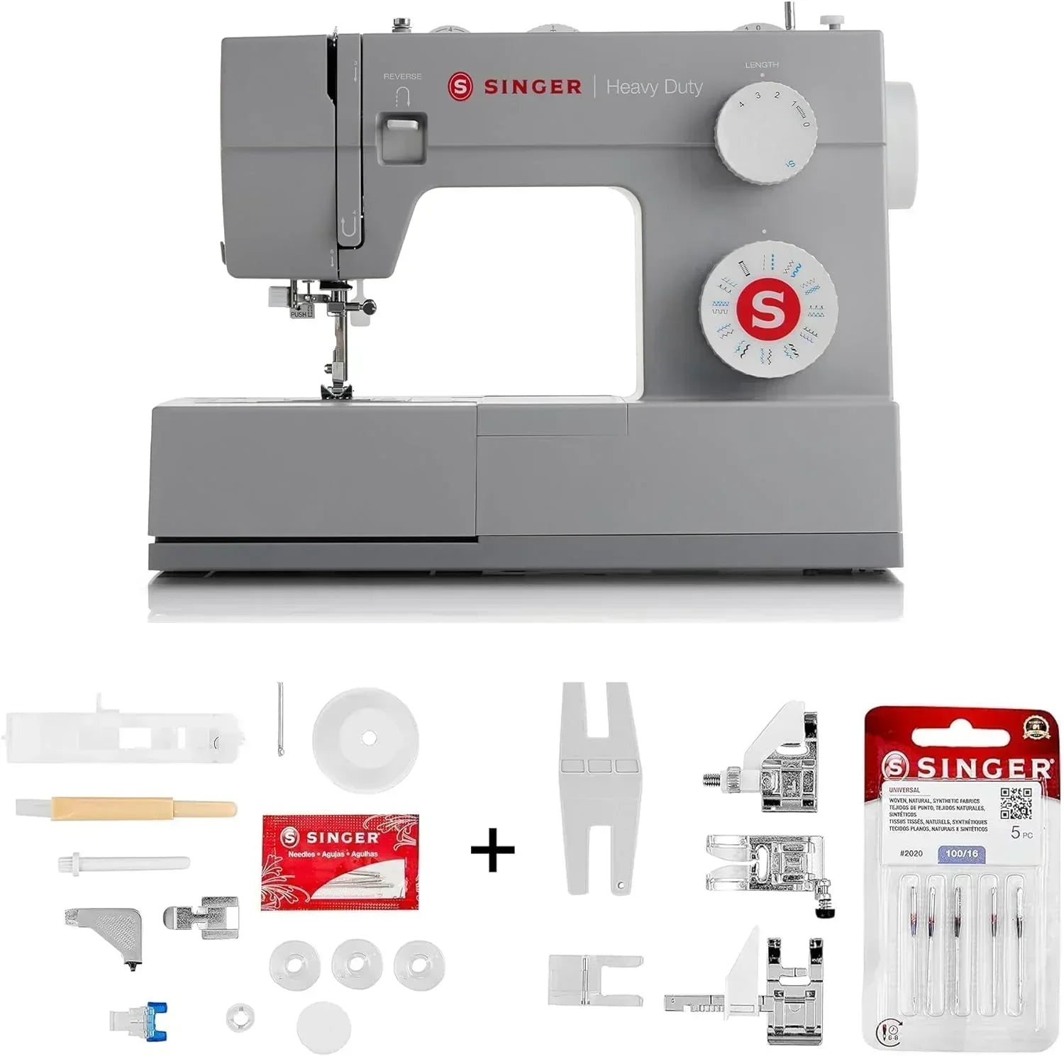 Heavy-Duty 4423 High-Speed Sewing Machine Includes Accessory Kit 97 Stitches One-Step Buttonhole