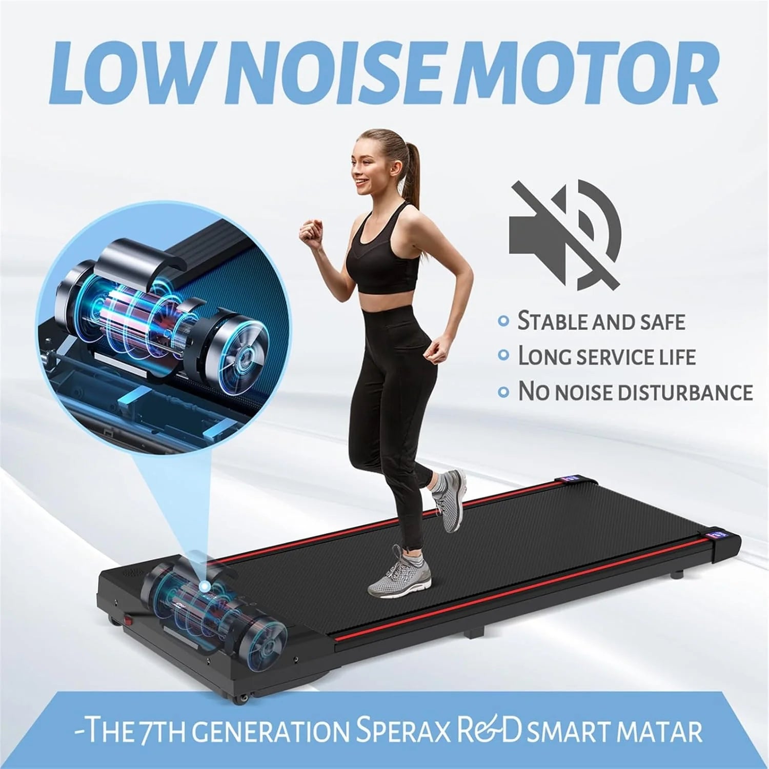 Sperax Walking Vibration Pad with APP, 3 in 1 Under Desk Treadmill, 2.5HP Low Noise Walking Treadmill Pad with Remote Control,Portable Treadmills for Home Office