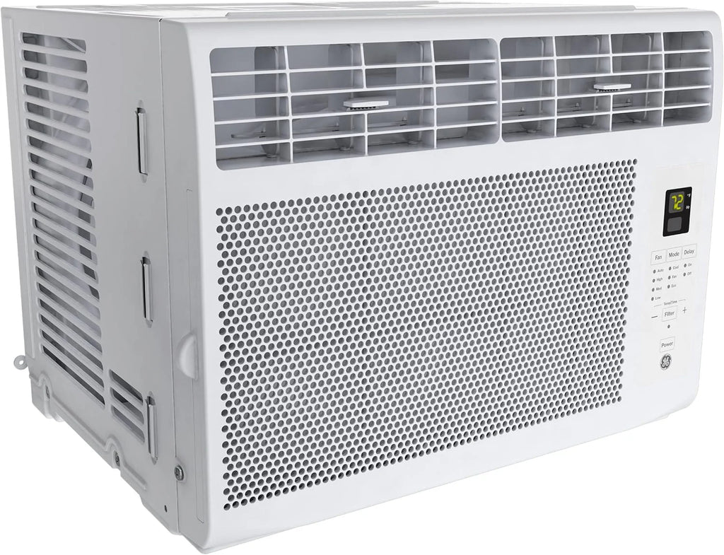 GE Window Air Conditioner Unit, 6,000 BTU for Small Rooms up to 250 sq ft. with Adjustable Fan and Cooling Settings, Perfect for Small Bedroom or Living Room, Easy Install Kit Included, White
