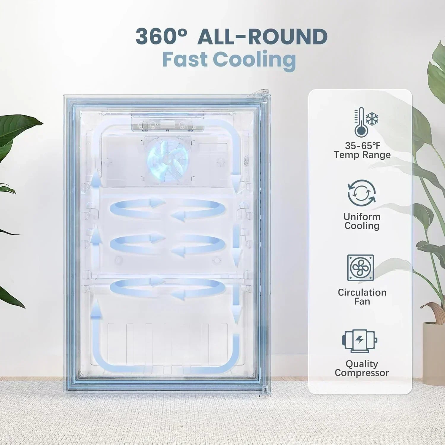 Beverage Refrigerator Cooler-120 Cans Freestanding Mini Fridge Cooler with Glass Door