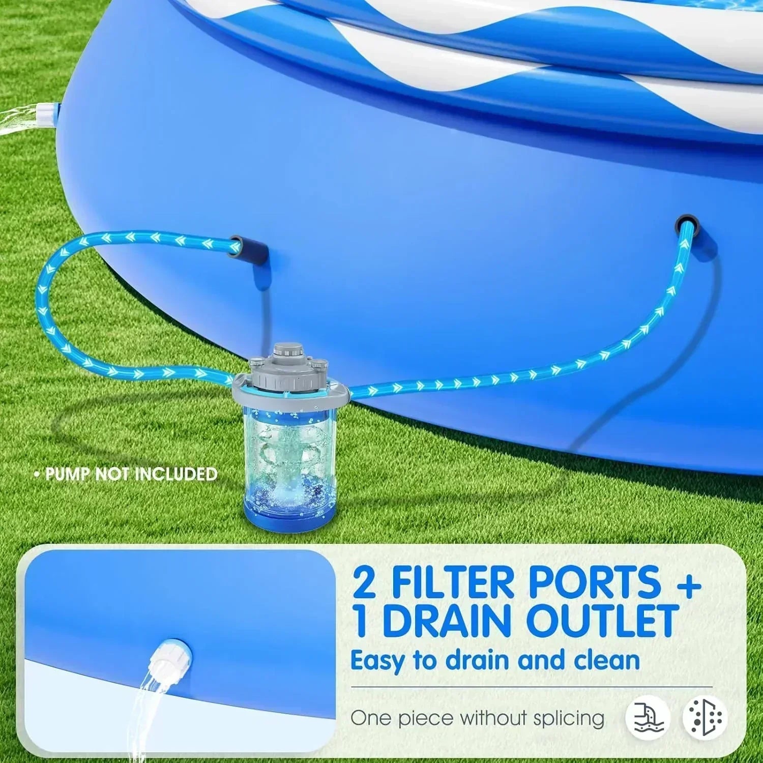 Upgraded Double Rings Inflatable Above Ground Pool Easy Set Inflatable Swimming Pool