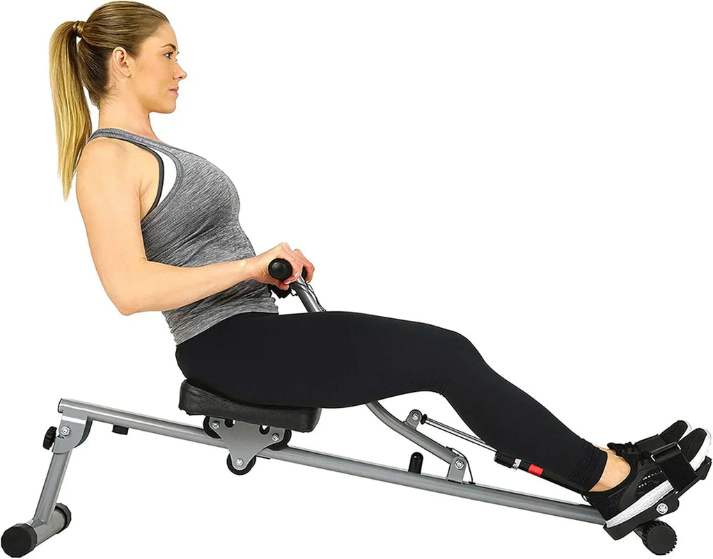 Sunny Health & Fitness Compact Adjustable Rowing Machine with 12 Levels of Resistance