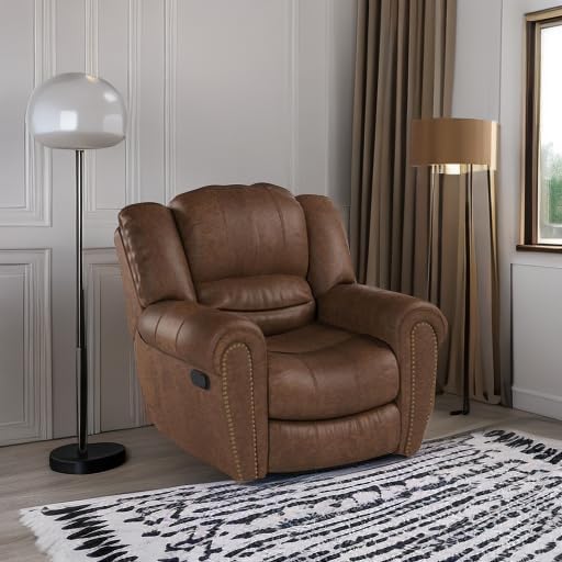 Leather recliner classic traditional manual recliner single sofa for living room