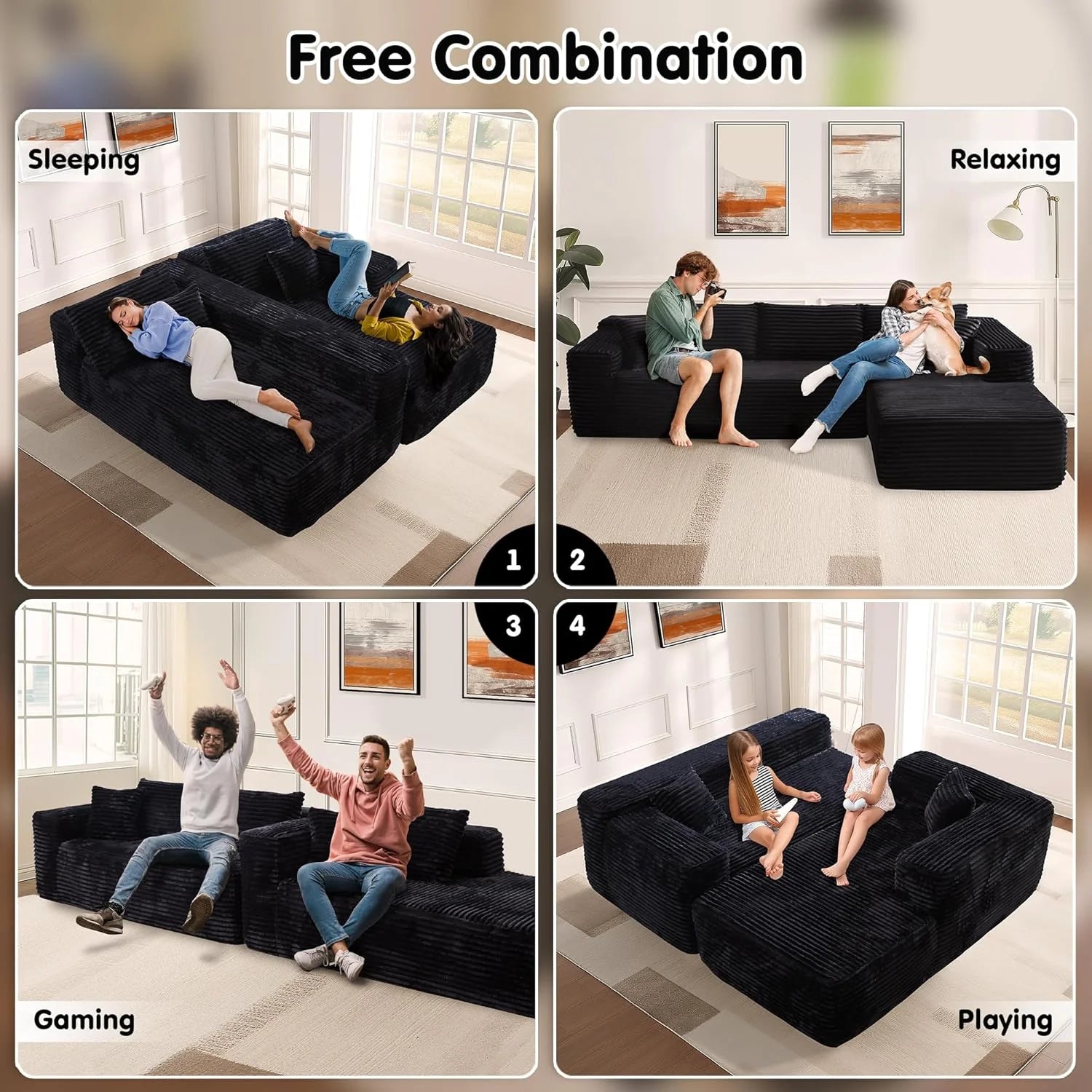 Ovios 104 Cloud Section Sofa L-shaped lounge chair, modern modular sofa