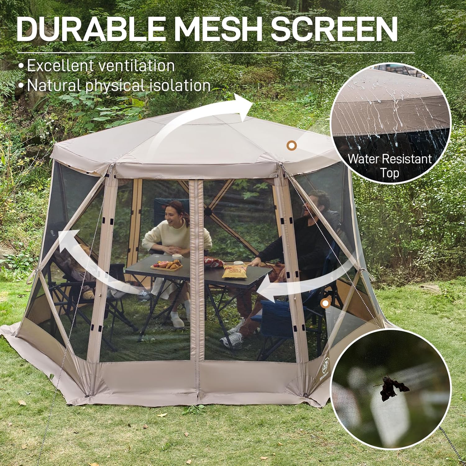 Pop up Screen House Tent for Camping 11.5 x 9.8 ft Instant Screened Gazebo Canopy