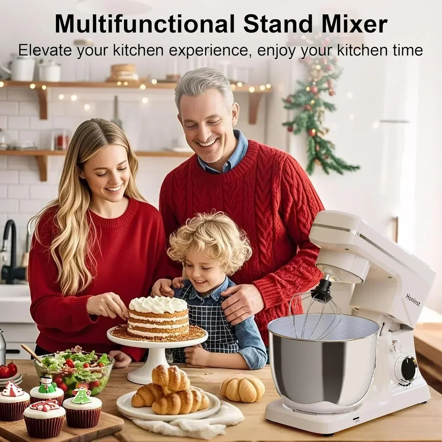 10-Speed Stand Mixer with 8-in-1 Splash Guard Tilt Head 6-Quart Stainless Steel Bowl
