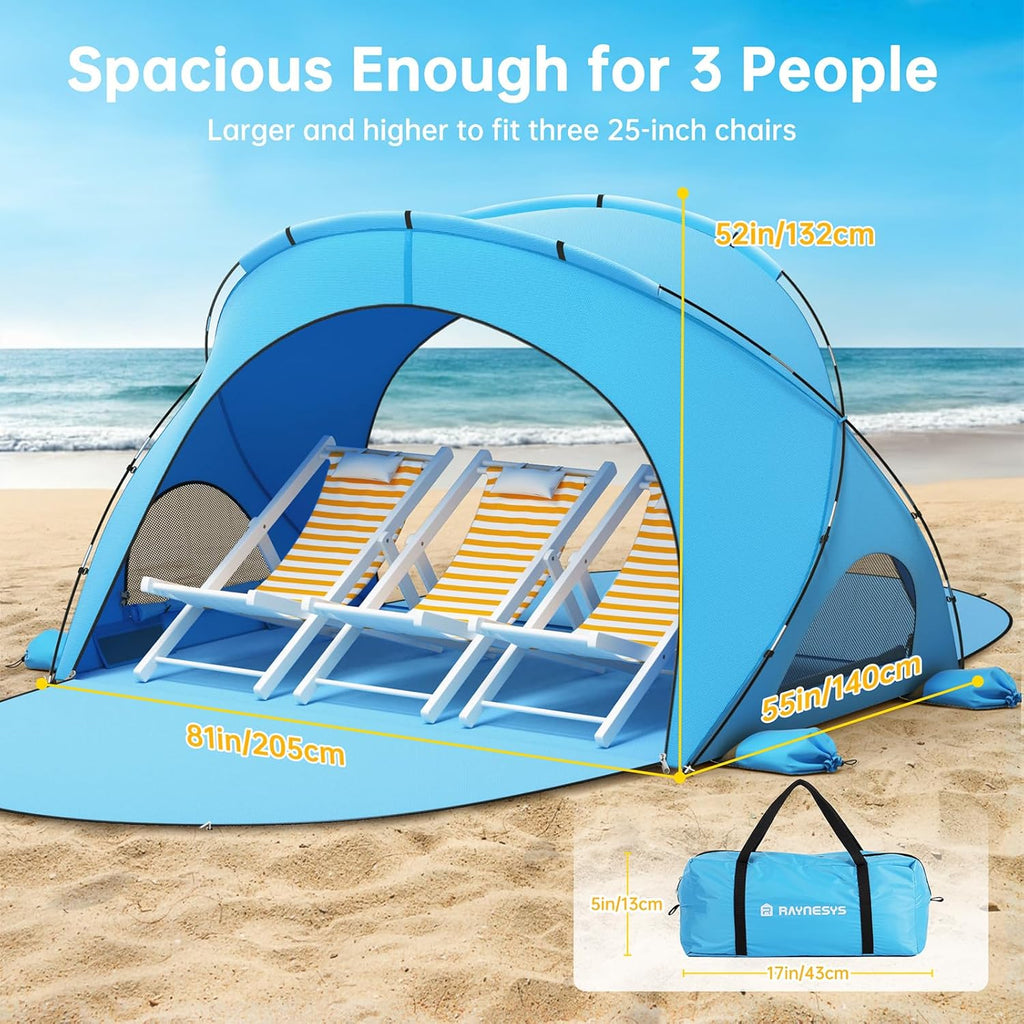 Beach Tent Sun Shelter Beach Shade Tent with UPF50+ UV Protection Beach Sun Shelter Beach Shade