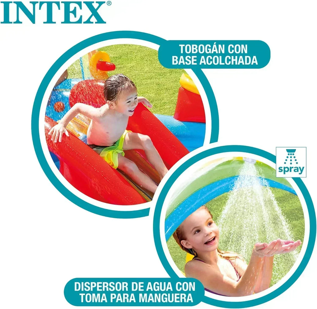 Intex 96 x 78 x 28 Inflatable Jungle Adventure Play Center Spray Kiddie Pool Water Slide
