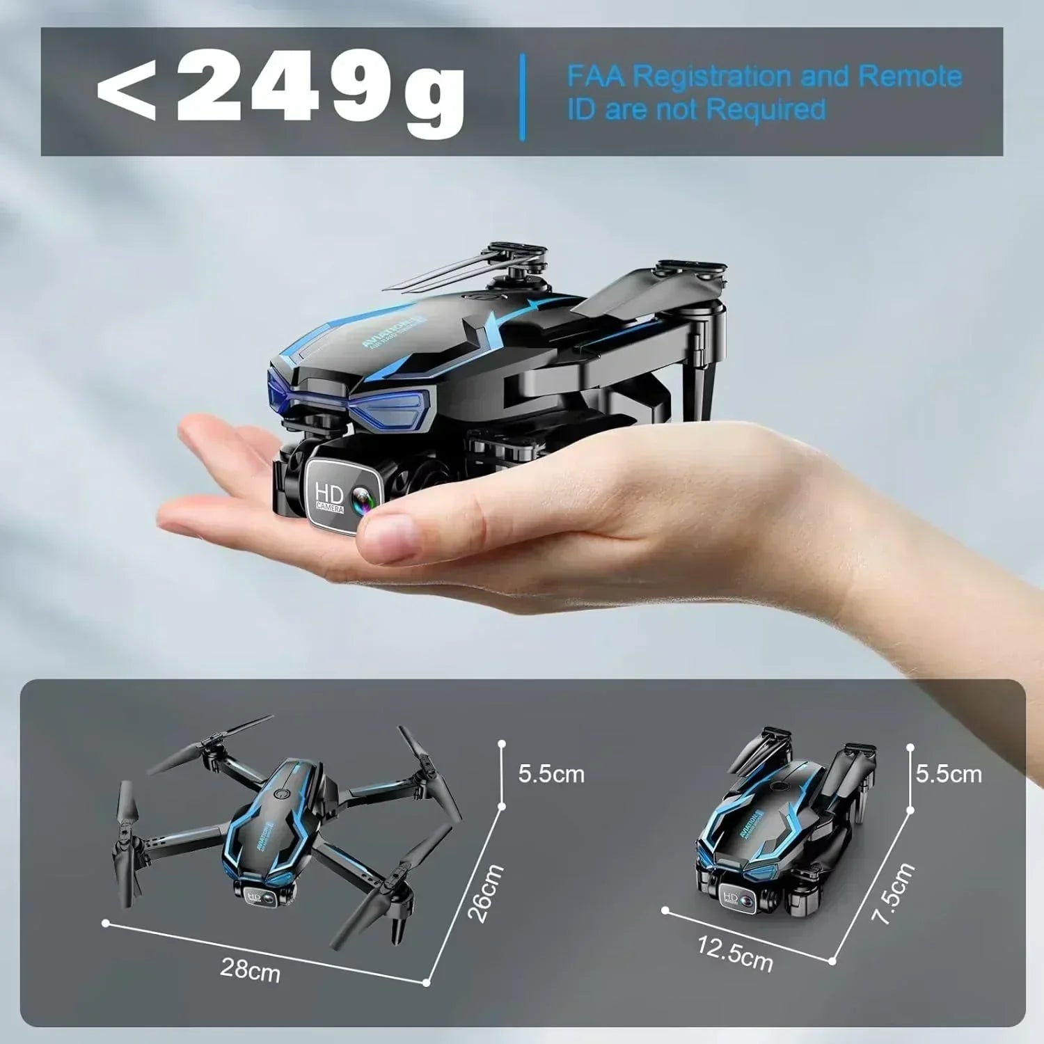 2K HD FPV Drone for Adults with Camera Altitude Hold Foldable and Portable