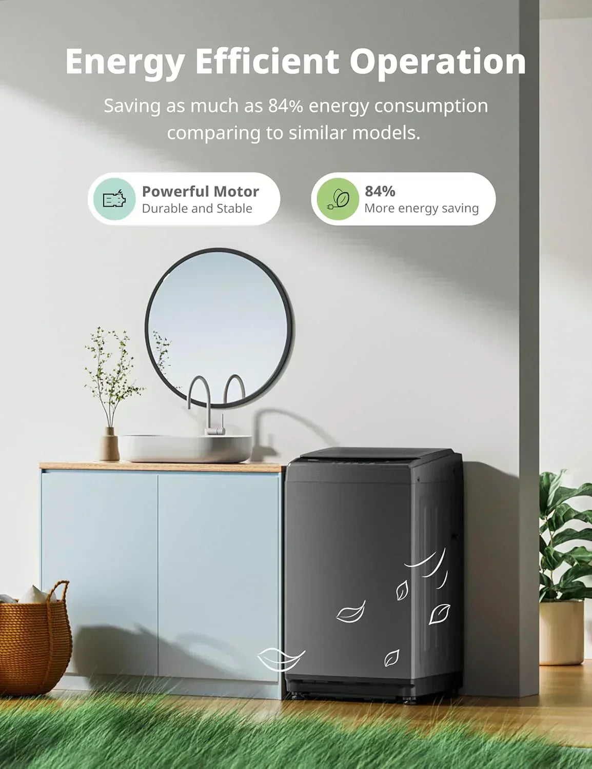 Comfee Portable Washing Machine 0.9 Cubic Foot with LED Display and Built-in Drum
