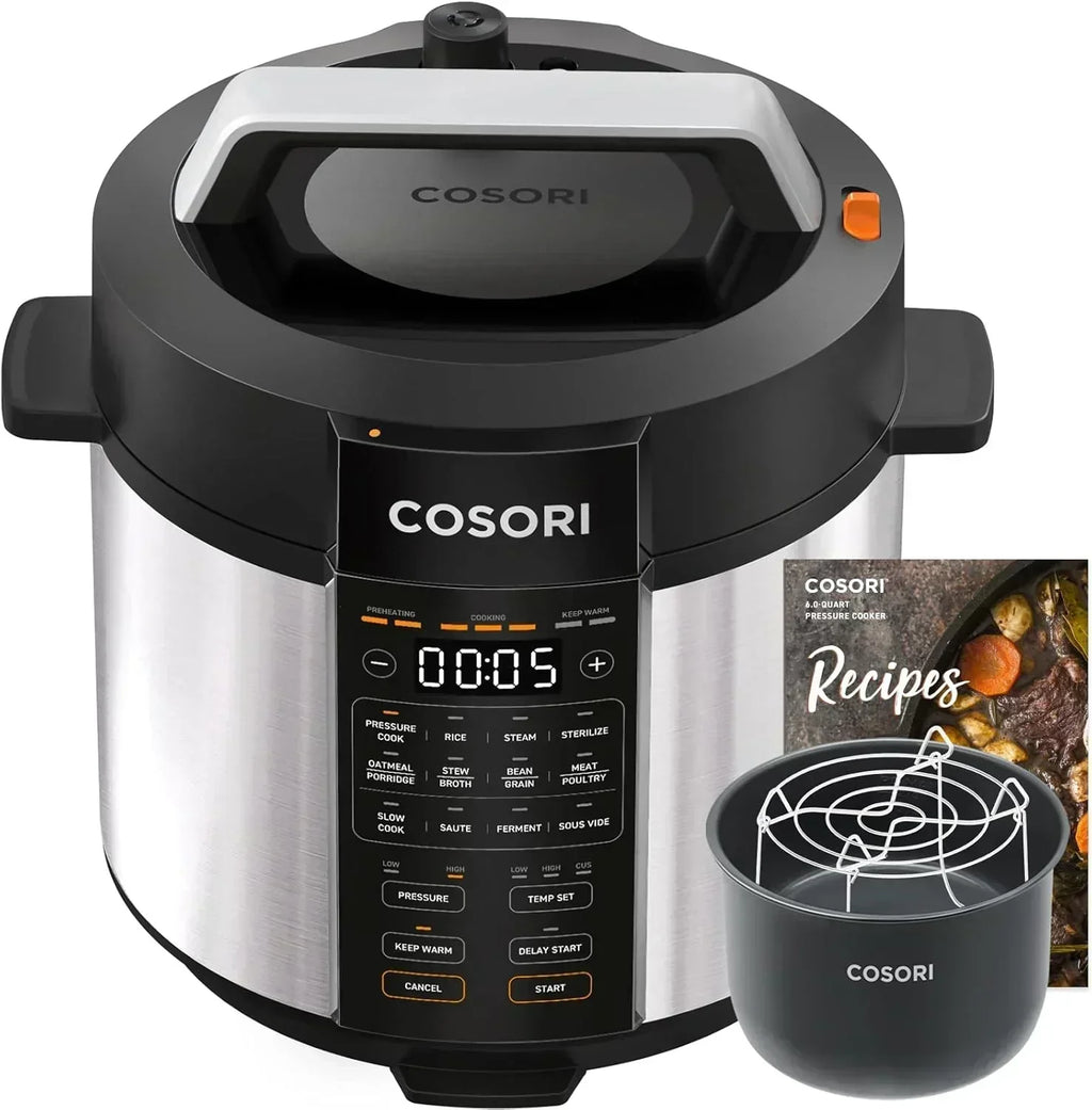 COSORI 6-Quart Stainless Steel Pressure Cooker Multi-Function Cooker with Ceramic Inner Pot