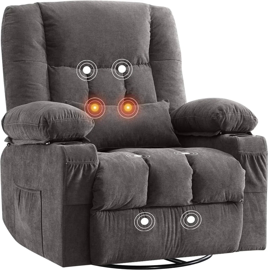 Massage rotating rocking lounge chair with vibration massage and calorie metering functions