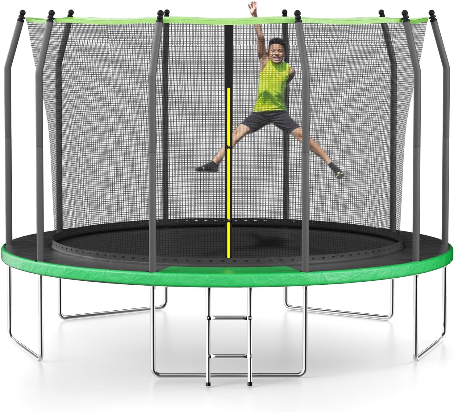 AOTOB 8FT 10FT 12FT 14 FT 15FT Trampoline with Safety Enclosure Net Outdoor Trampoline