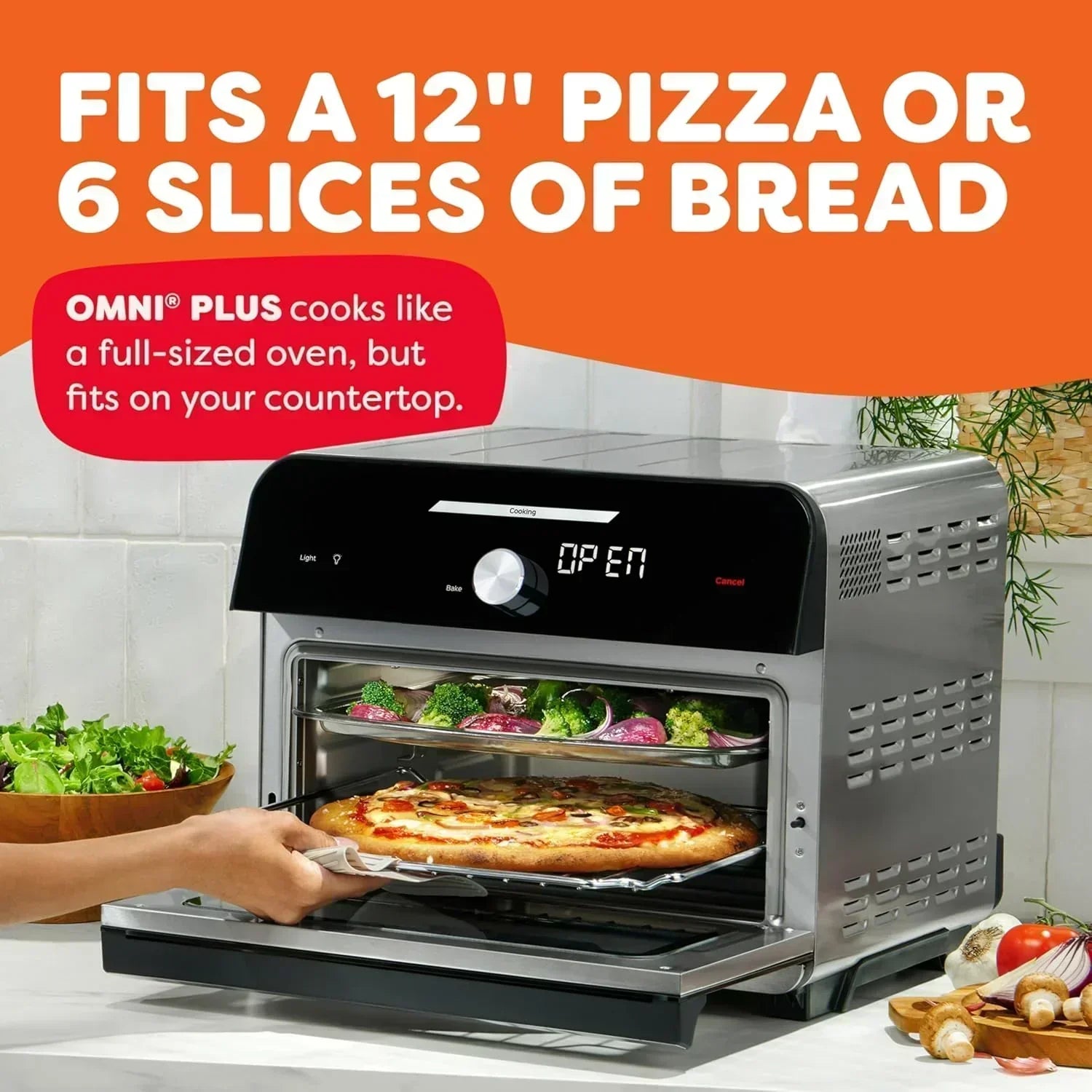 Instant Pot Omni Plus 19QT/18L Toaster Oven Air Fryer 10-in-1 Functions Fits 12 Pizza Crisp Broil