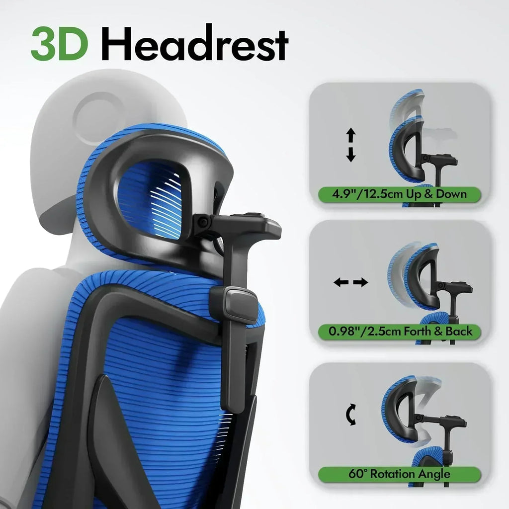 Office computer desk and chair gaming chair with lumbar support and headrest