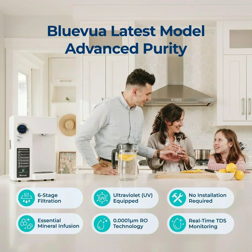 Bluevua RO100ROPOT-UV Reverse Osmosis System Countertop Water Purifier 6-stage purification