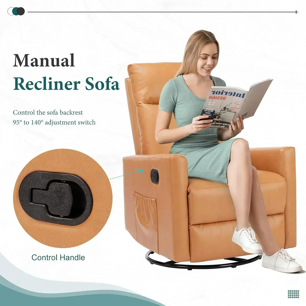 Swivel high-back rocking chair with footrest padded glider baby chair with comfortable deep seat