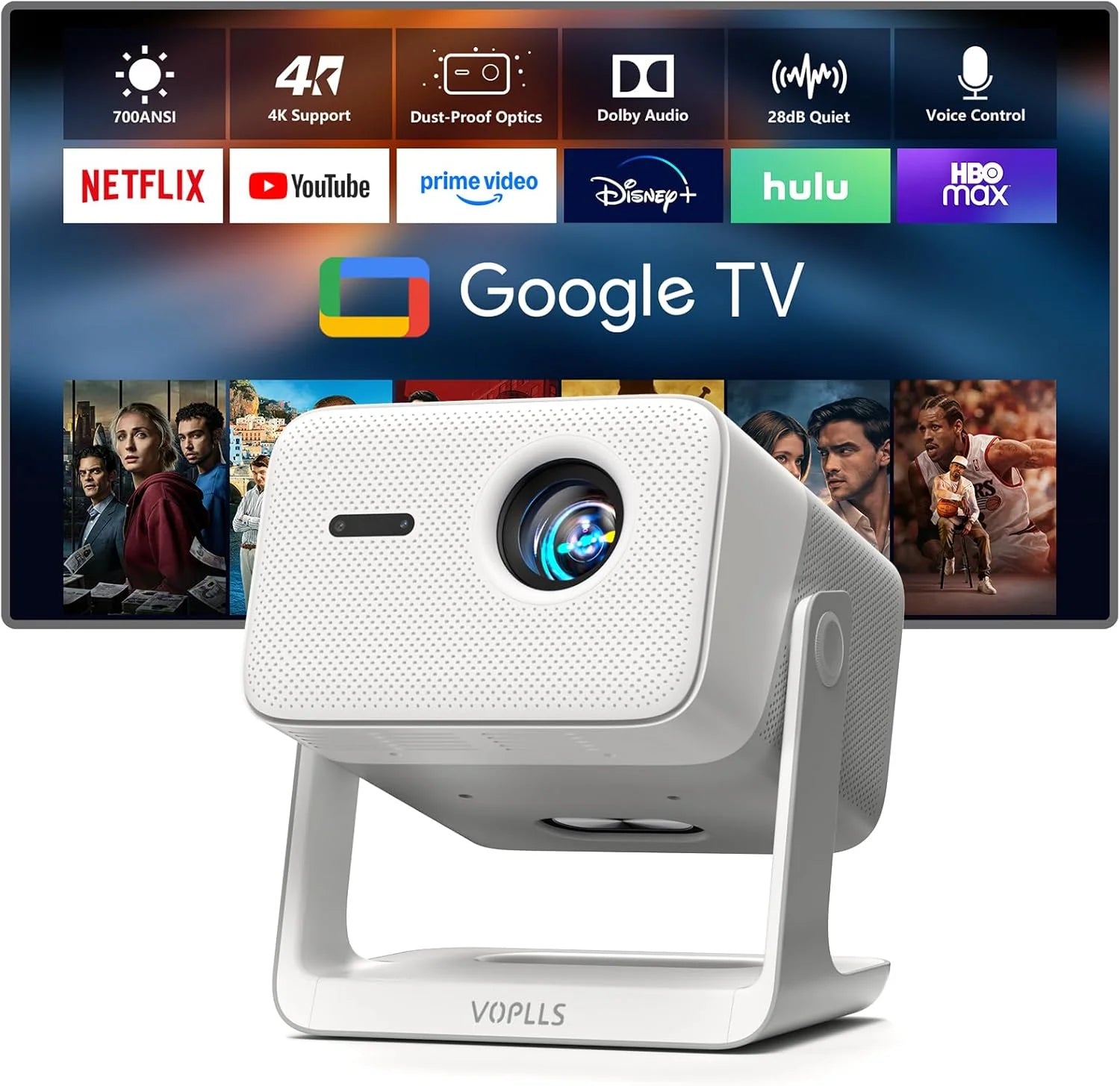 ��Officially-Licensed APP & Native 1080P��Thinnest 1.81 Smart Mini Projector with WiFi
