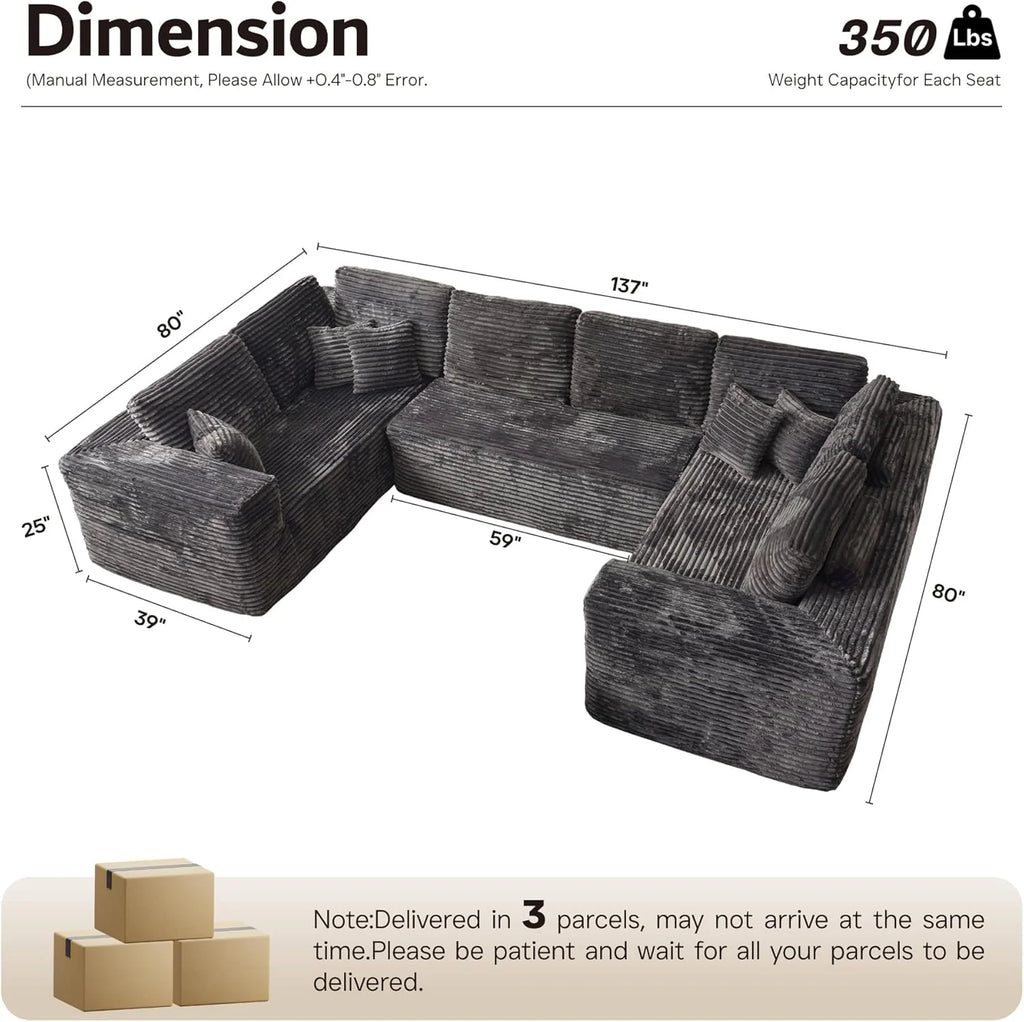 Ovios 104 Cloud Section Sofa L-shaped lounge chair, modern modular sofa