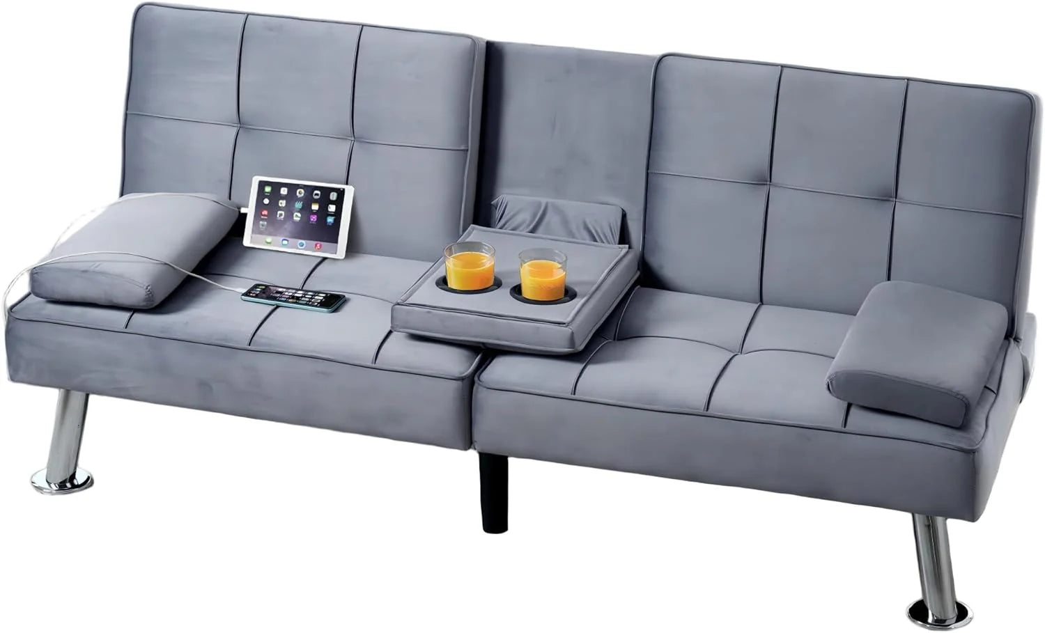 FLEXISPOT XCT3 Futon Sofa Bed with USB Charging Port Convertible Sleeper Couch