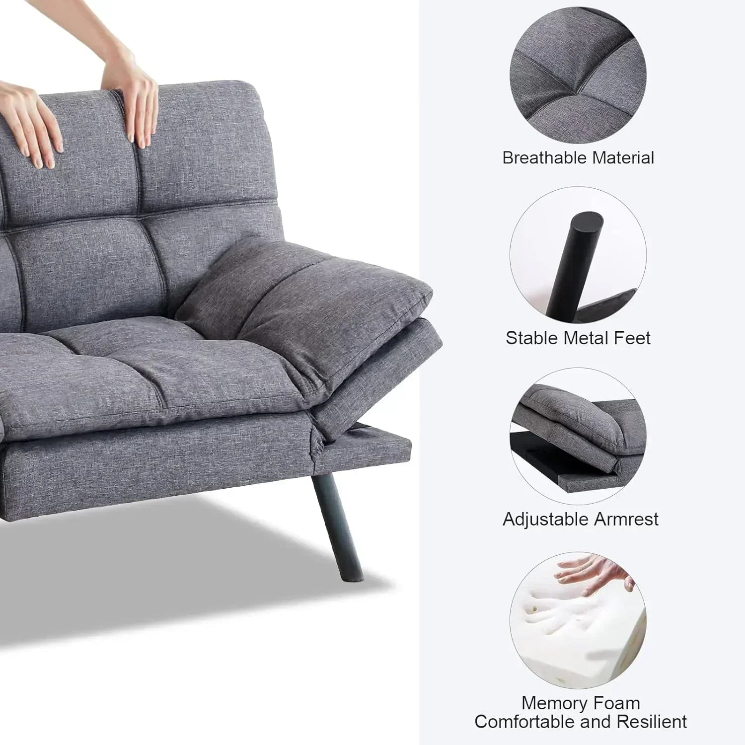 Futon Sofa Bed Memory Foam Sofa Bed Couch