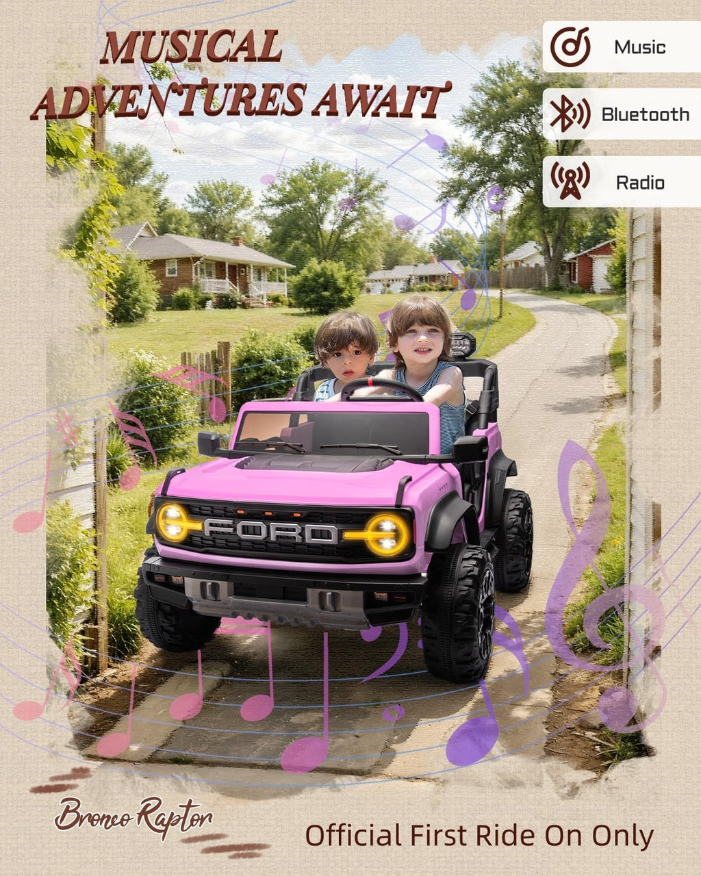 Kids Pink Ride-On Truck Battery Powered Electric Toy Car