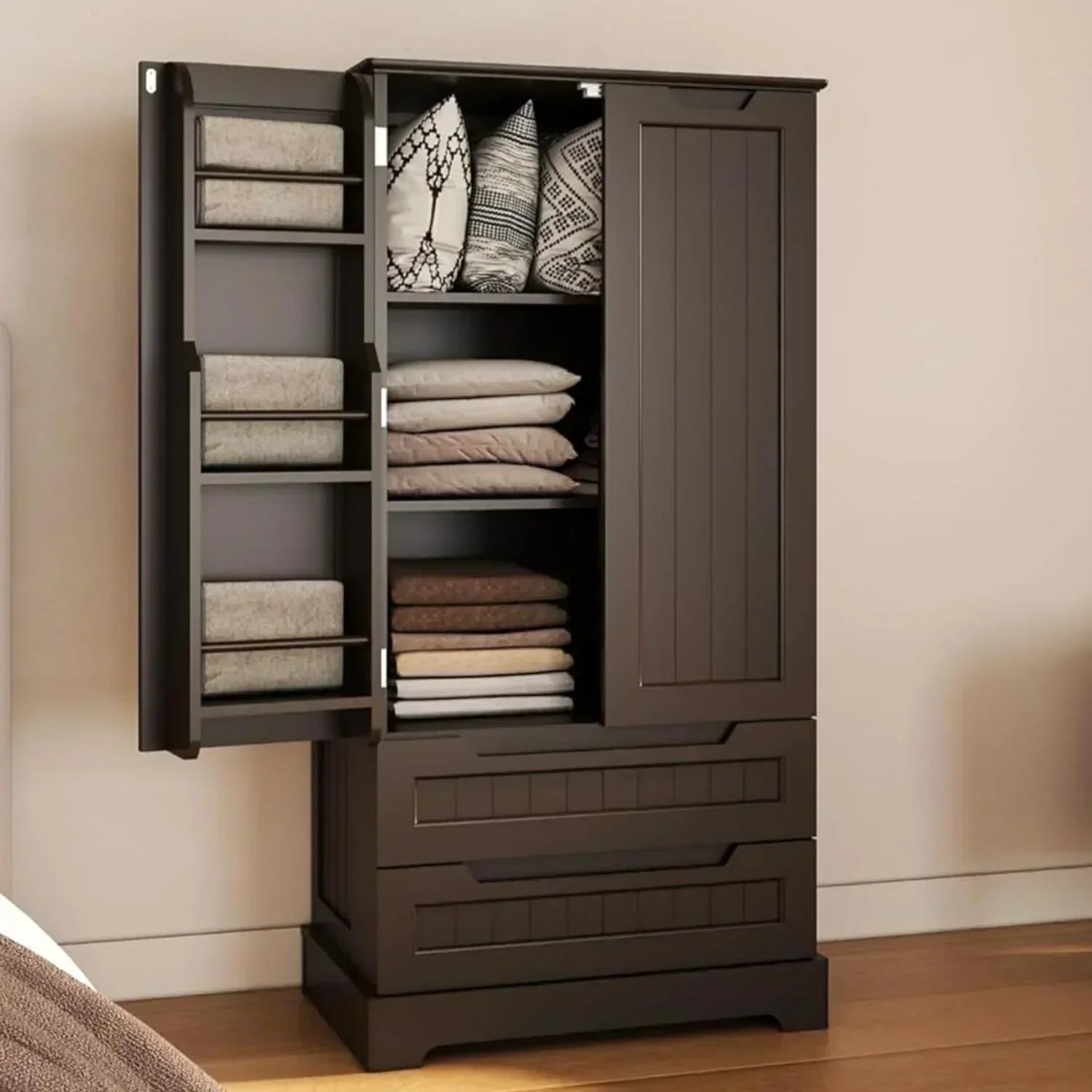 Gizoon Kitchen Pantry Cabinet with Drawers Freestanding Bathroom Storage Cabinet with Doors