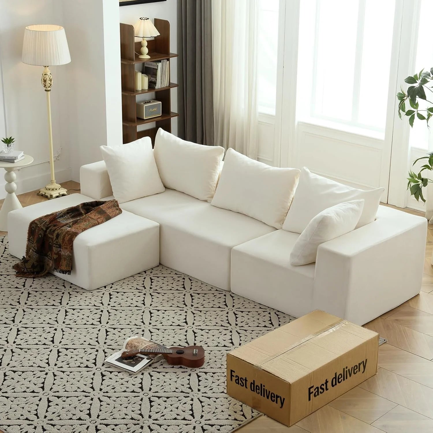 Vamcheer Modular Sectional Sofa Modern L Shaped Boneless Couch Upholstered Sectional Couches