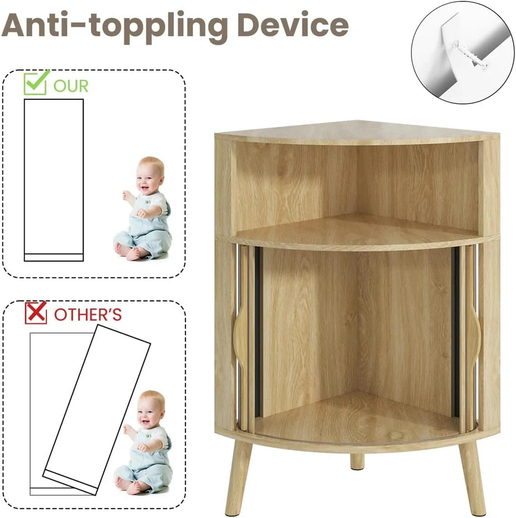 Corner Cabinet, 66.73'' Tall Modern Corner Bathroom Storage Cabinet