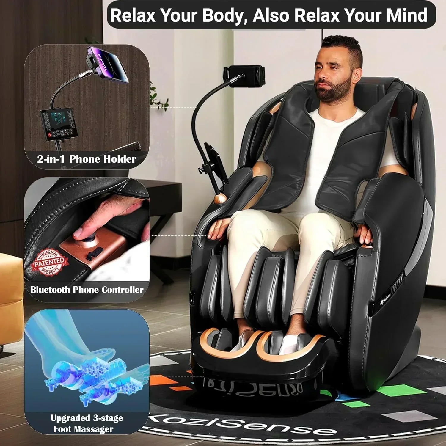 2025 Massage Chair Full Body Zero Gravity SL-Track Shiatsu Massage Recliner Chair with Heat