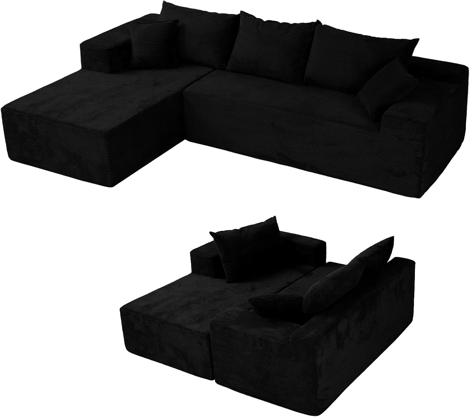 Cloud Sectional Couch with L-Shape Chaise,Modern Modular Sofa with Deep Seat