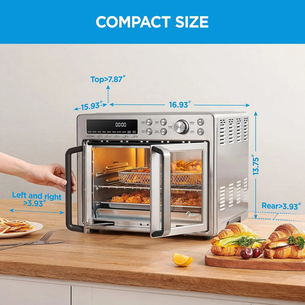 Midea Flexify French Door Toaster Oven Air Fryer Combo, 26.4 QT, Extra Large Air Fryer Countertop
