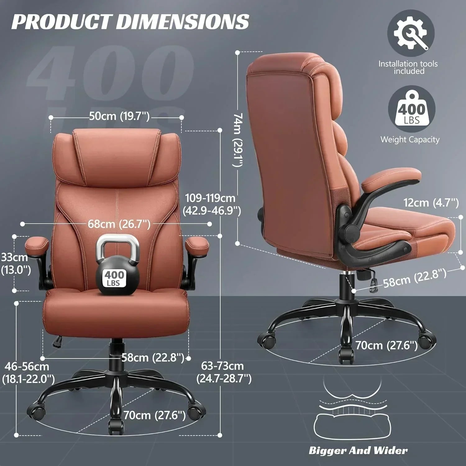 Office Chair Large High-Foot Computer Desk Chair Chair Lumbar Support Rotating Computer Chair