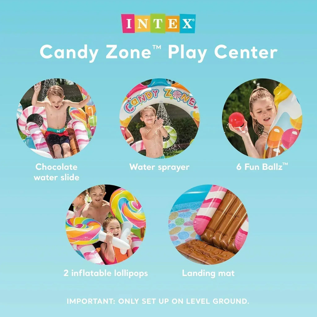 Intex 96 x 78 x 28 Inflatable Jungle Adventure Play Center Spray Kiddie Pool Water Slide