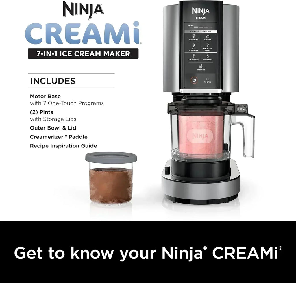 Ninja NC301 CREAMi Ice Cream Maker for Gelato Mix-ins Milkshakes Sorbet Smoothie Bowls More