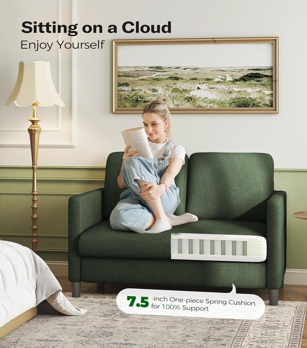 Loveseat Sofa 51 Love Seat Comfy Corduroy Small Loveseat Tool-Free Setup Couch