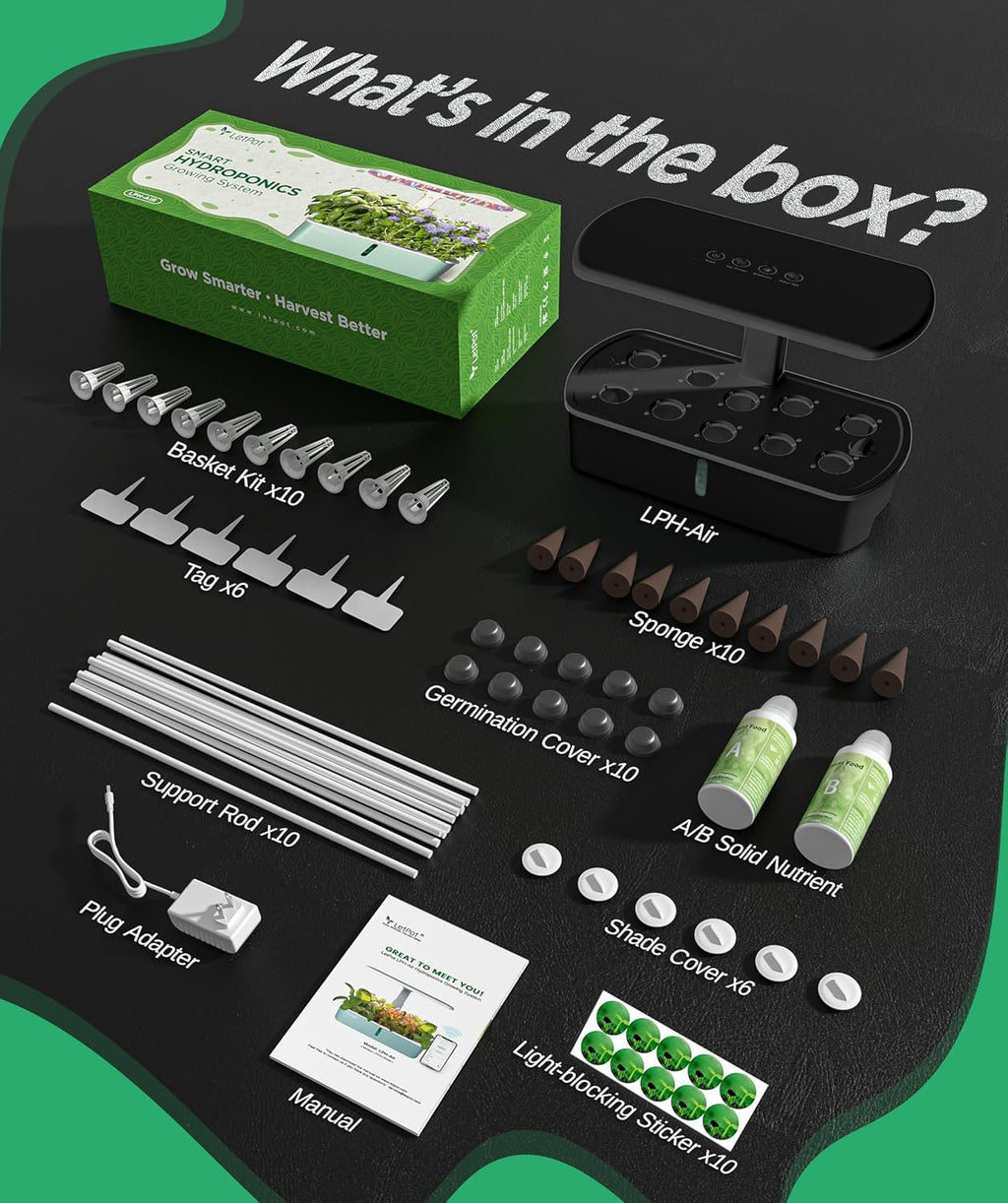Hydroponic Planting System Kit App and WiFi Controlled Indoor Garden Full Spectrum Grow Light