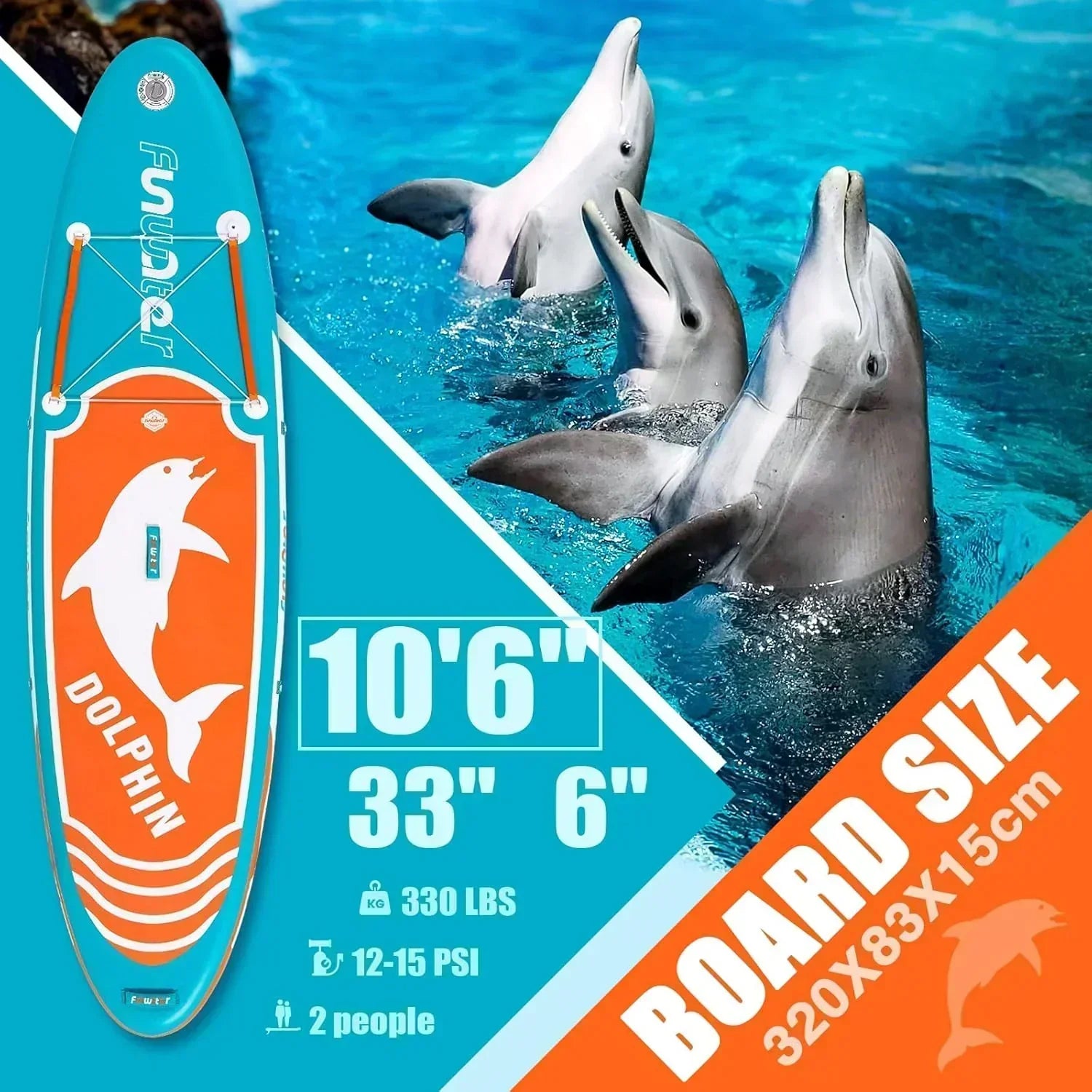 FunWater Inflatable Stand Up Paddle Board Premium SUP Paddle Accessories EVA Deck