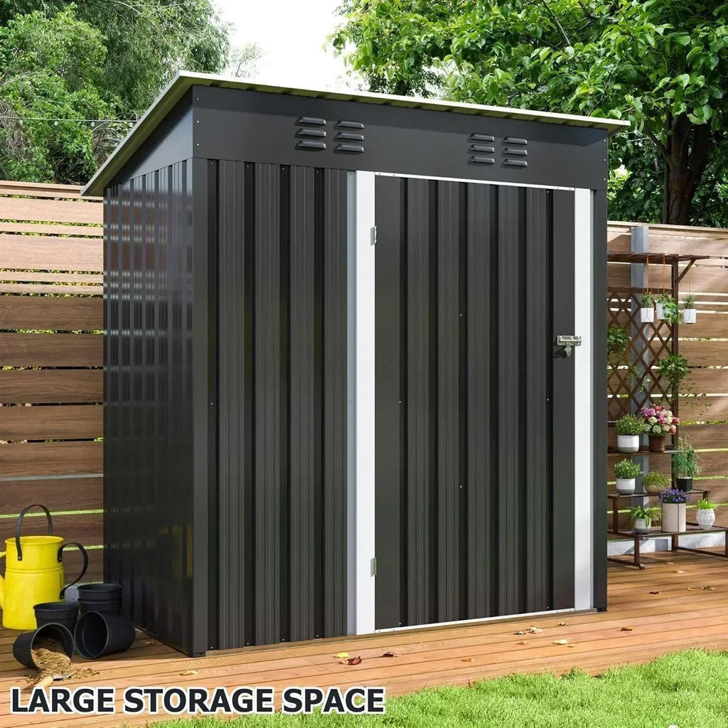 Polar Aurora 8 x 12 FT Outdoor Storage Shed Metal Garden Shed with Updated Frame Structure