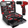 KingTool 276-Piece Tool Set Kit Tool kit 12V Cordless Power Drill Driver Toolbox Storage Case