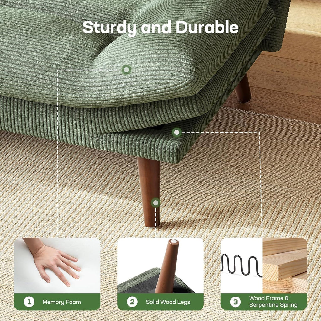 Futon Sofa Bed Futon Sofa Adjustable Back Armrests Converts to Small Sleeper Sofa Bed