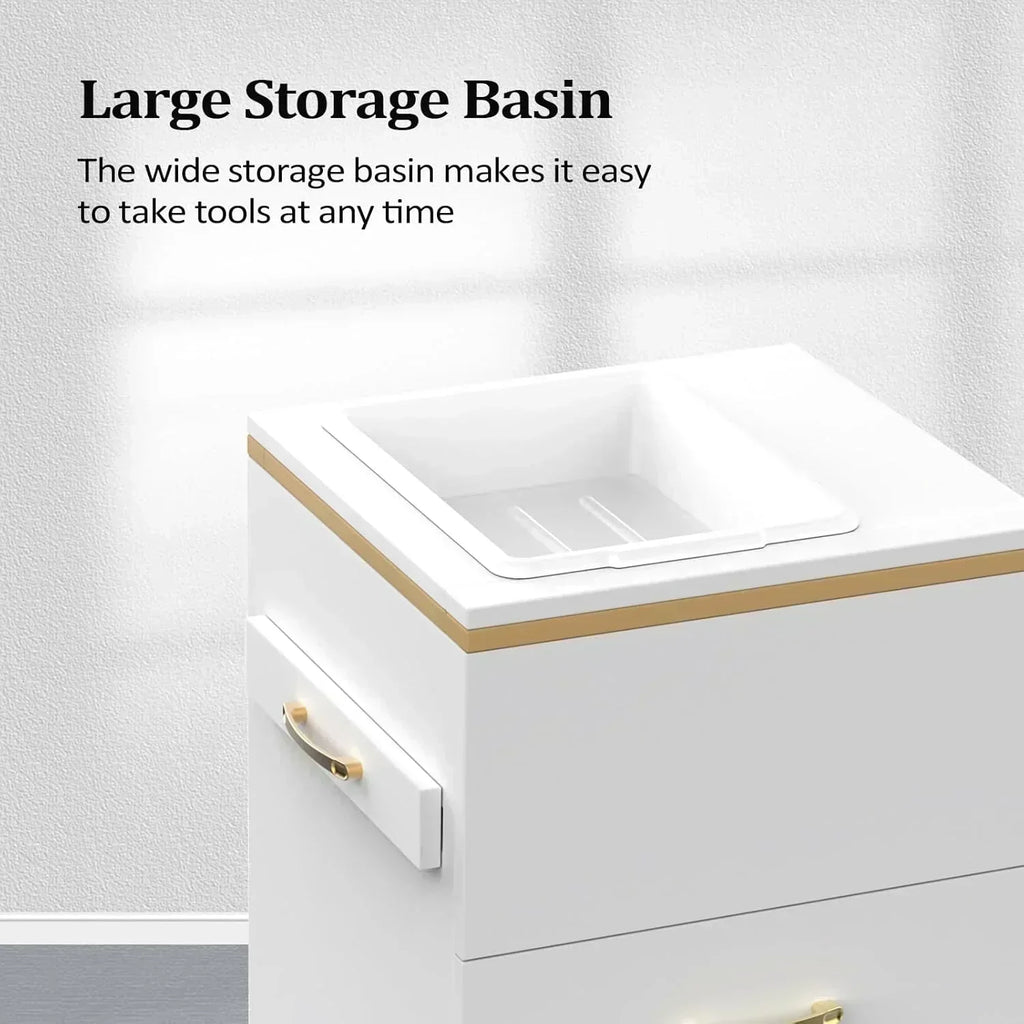 OmySalon Salon Storage Station Barber Stations Beauty Salon Spa Equipment with 3 Drawers