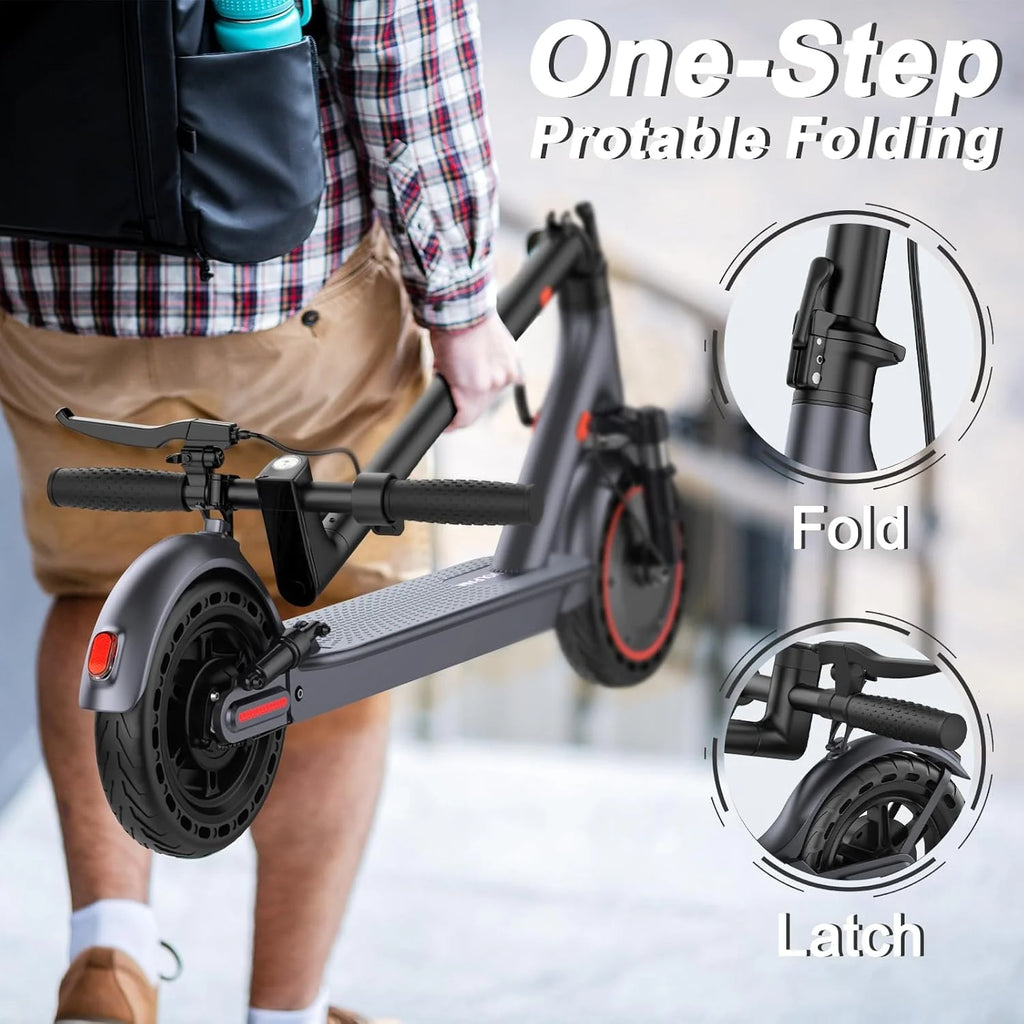Electric Scooter, 350W/500W Powerful Motor, 8.5/10 Solid Tires, 19/22Mph, 28/21/12 Miles Range,Dual Braking