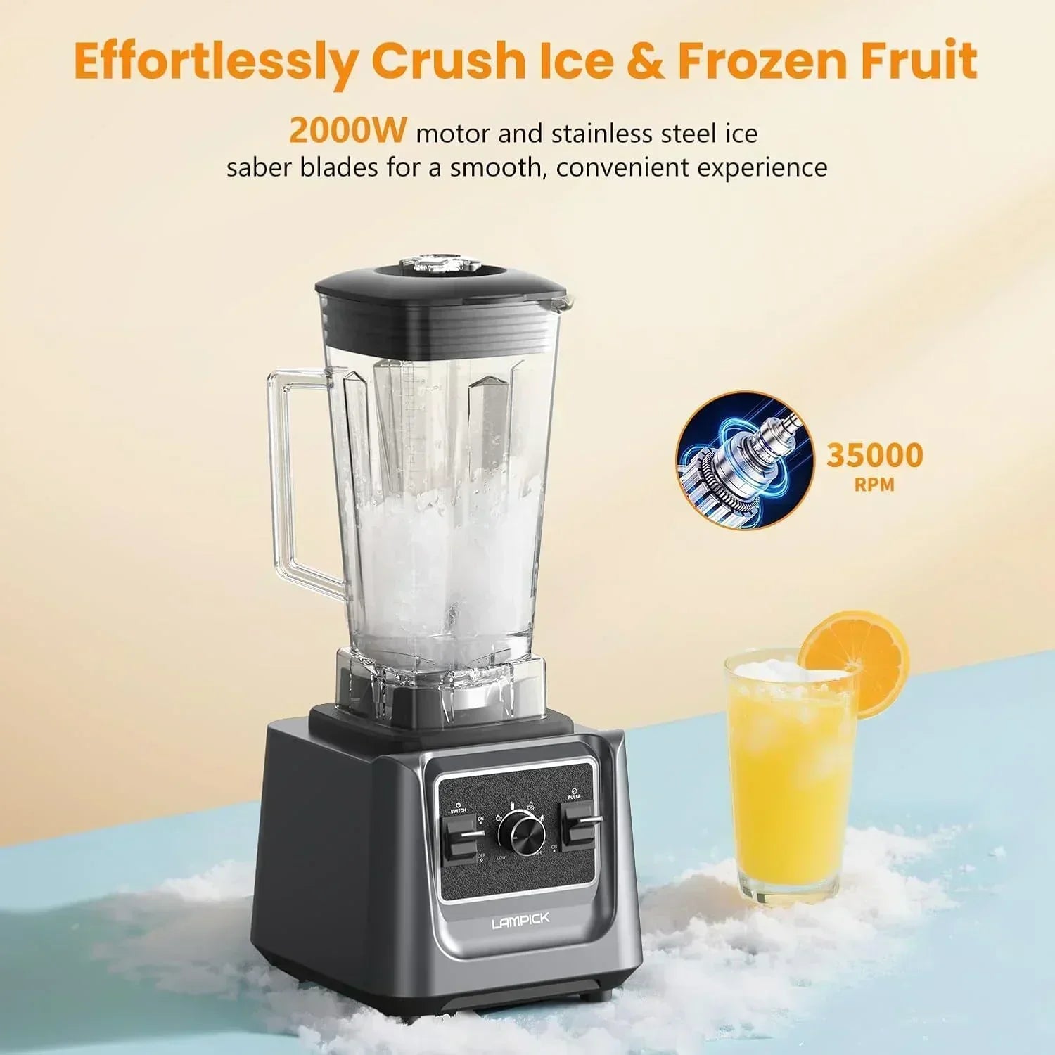 KitchenAid Blender 2000W Professional-Grade High-Speed Countertop Blender with 68oz Blending Jar