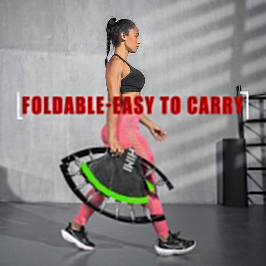 Kanchimi 40 48 Folding Mini Fitness Indoor Exercise Workout Rebounder Trampoline with Handle, Max Load 330lbs