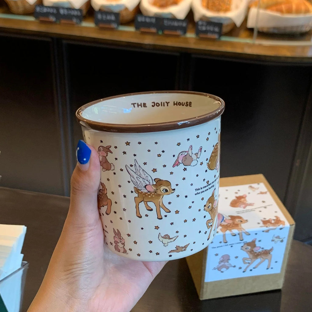 Niedliche Keramik-Hirsch-Kaffeetasse mit gro?em Fassungsverm?gen, stilvolles Design f��r Heimtrinkgeschirr